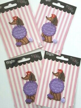 Poodle Patches [4] Purple Retro Style DIY Retro Halloween Costume Iron On Sew On